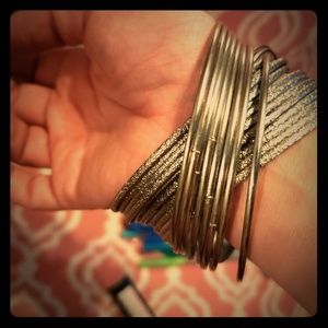 Silver bangle bracelet